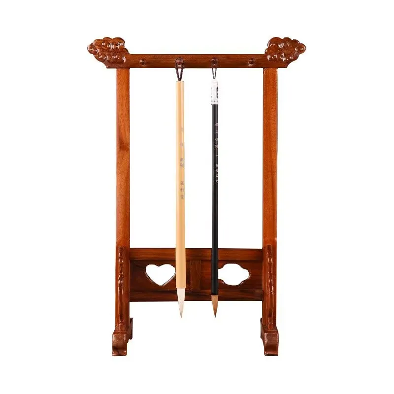 Simple Hanging Calligraphy Brush Wooden Brush Rack Calligraphy Writing Painting Brush Pen Holder the Four Treasures of the Study