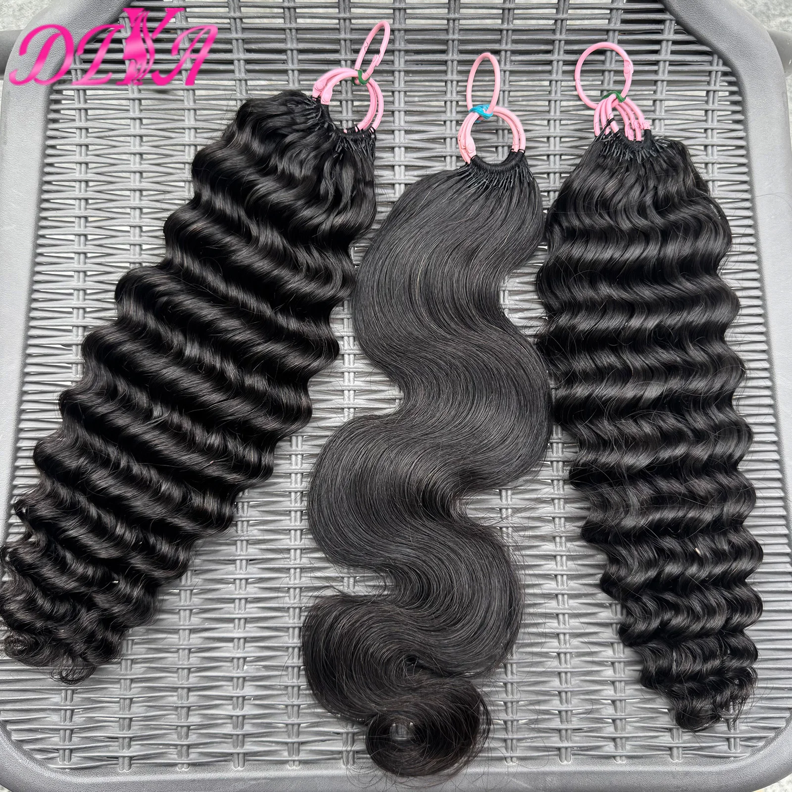 Extensions de cheveux au Crochet de vague profonde crépus bouclés Crochet cheveux humains sans noeud pré-séparés Extensions de cheveux de plumes au Crochet