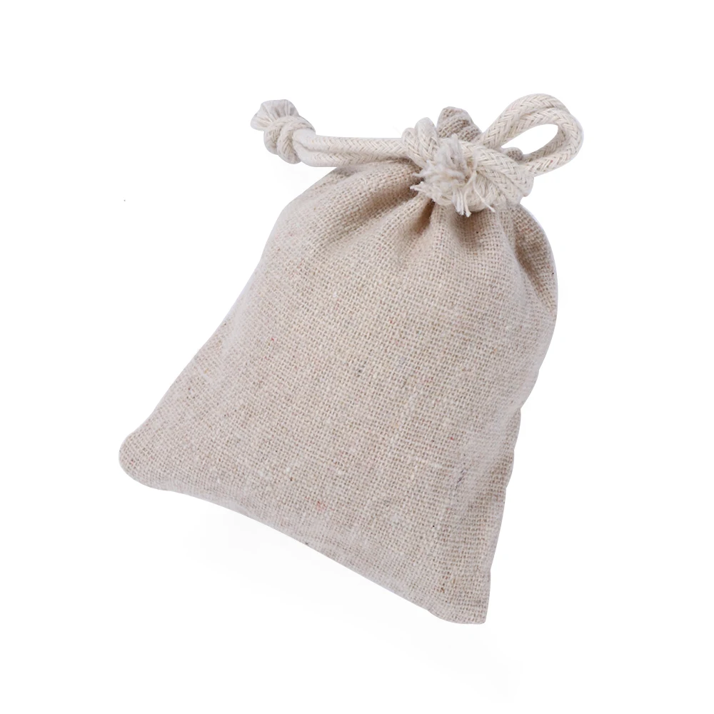 Bolsa para decoración del hogar, almacenamiento de alimentos, bolsa con cordón, bolsas de regalo de yute, organizador de dulces, recuerdo de boda
