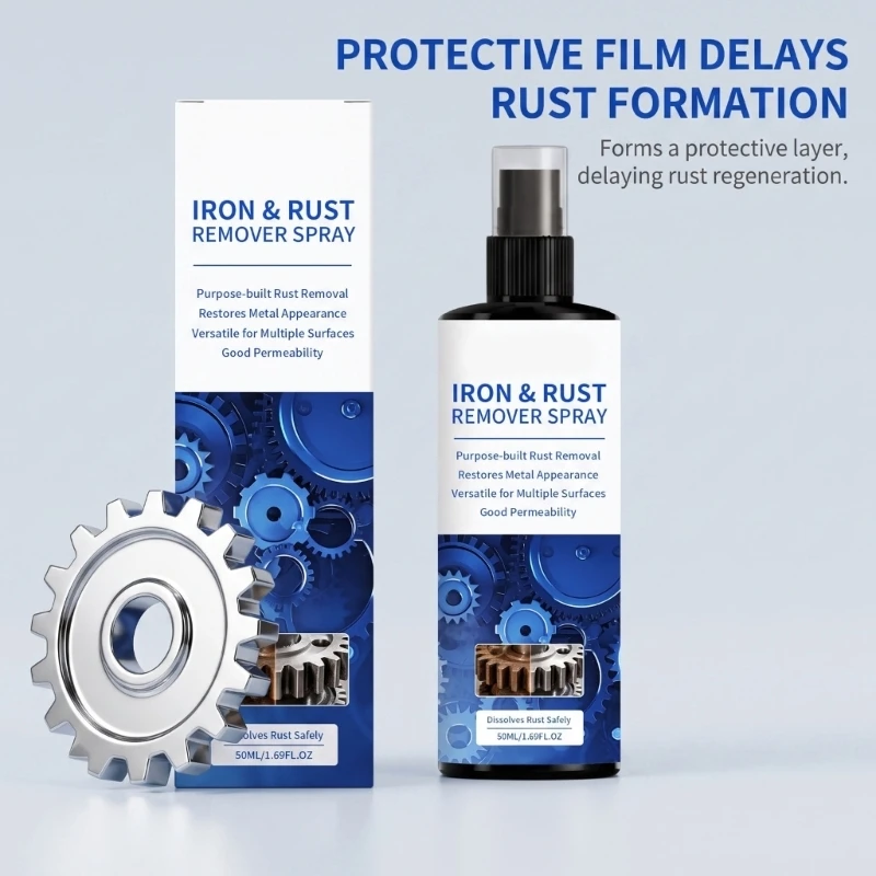 Metal Rust Removers Sprayer for Tool Parts and Hardware, Surfaces Care Sprayer for Routine Rust Cleanup, Garage Tool Care 87HA