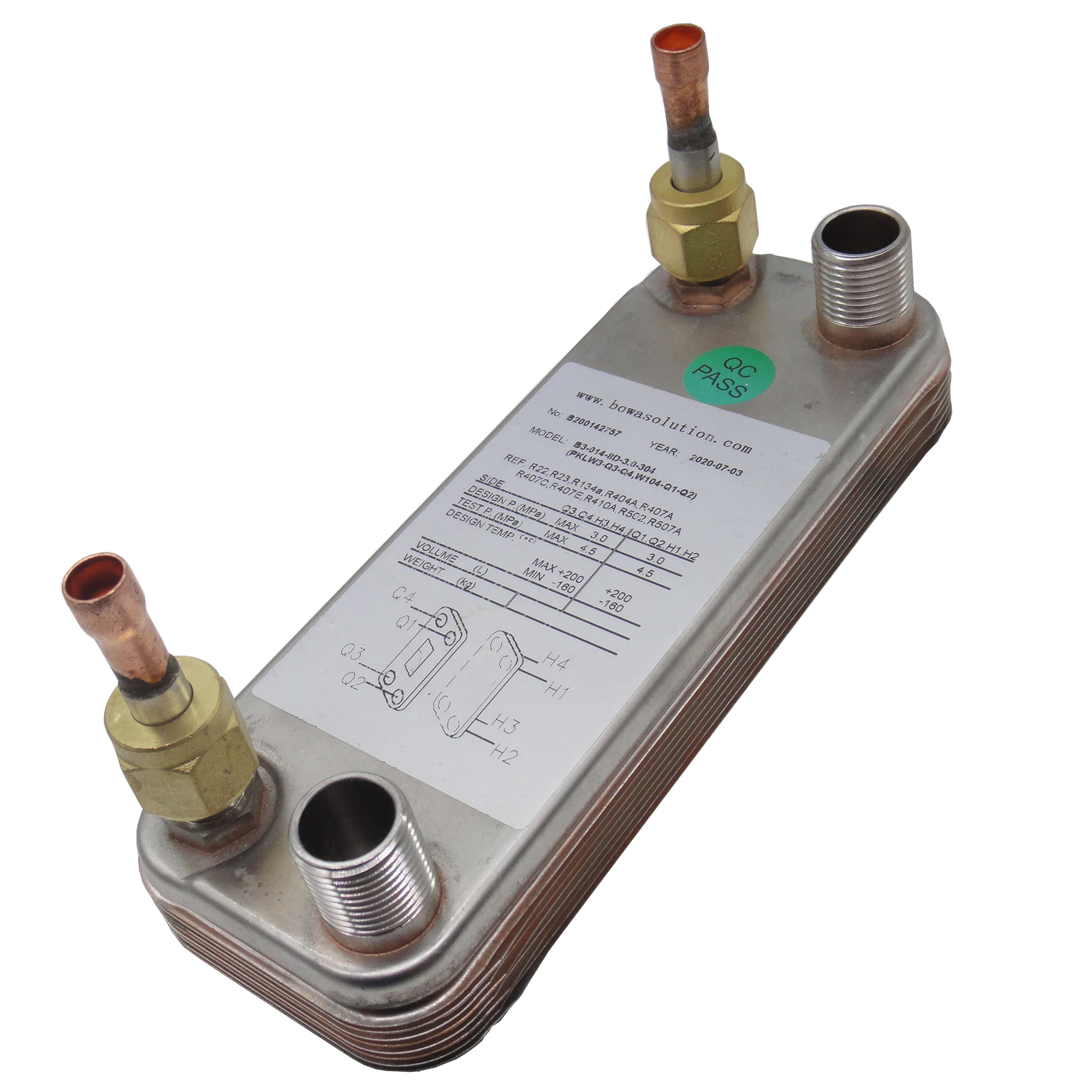 3,000BTU condenser & evaporator of heat pump water heater is working together with gas burner water heater to save running cost
