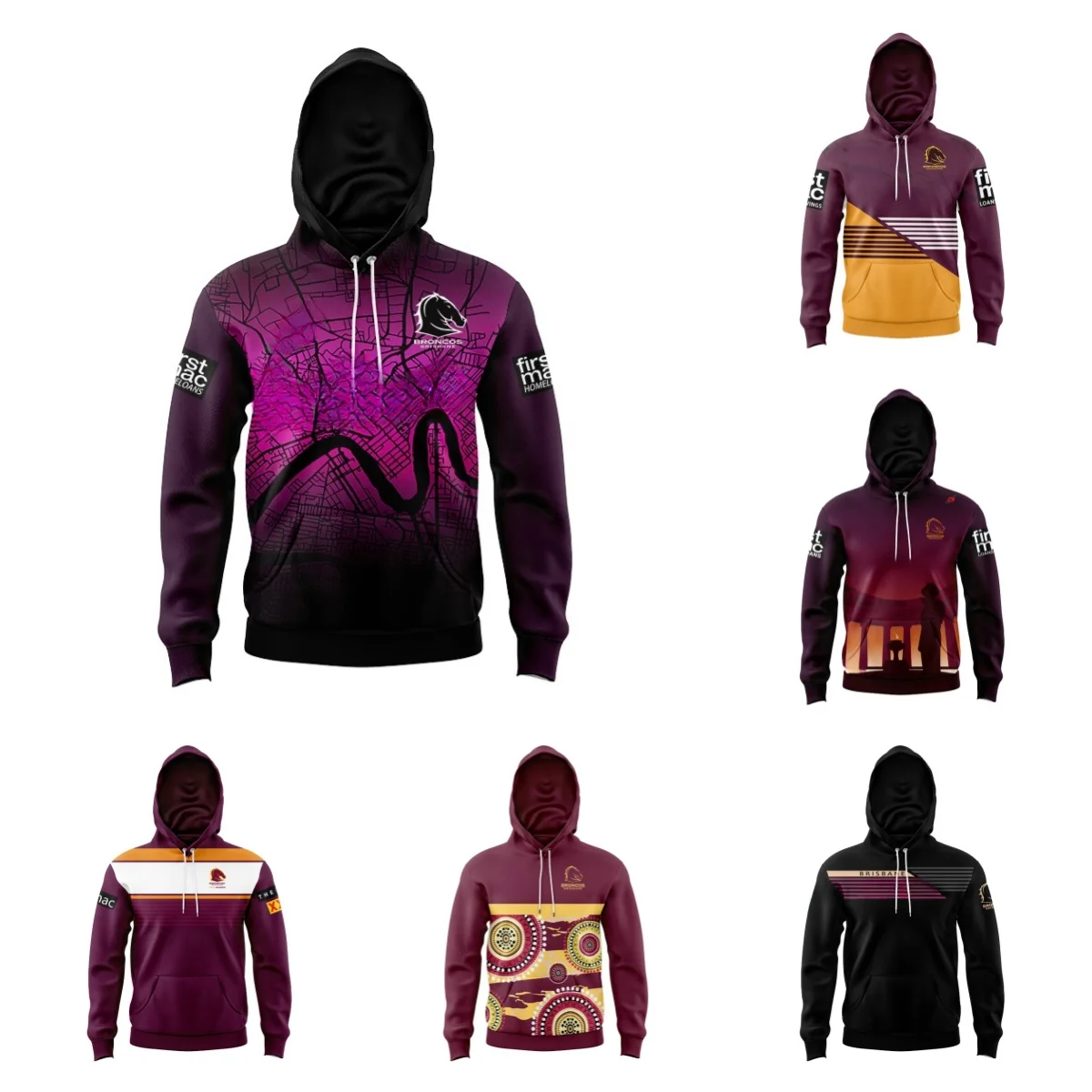 

KIDS HOODIE 2024 Brisbane Broncos rugby jersey home retro edition