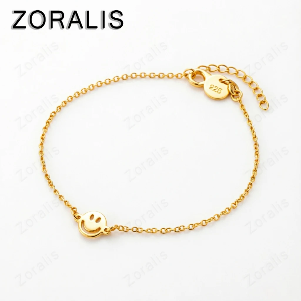 

18K Gold Smiling Face Chain Bracelets For Woman Party Engagement Wedding Fashion Charm Jewelry Gifts
