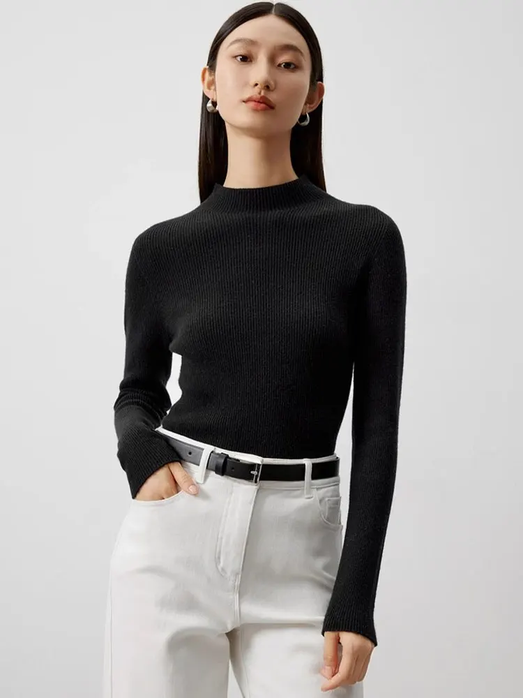 Autumn Winter Camere Base irt f High Collar Slim Fit Warm Casual Long Sve Commute Inner Wear  Color Ele