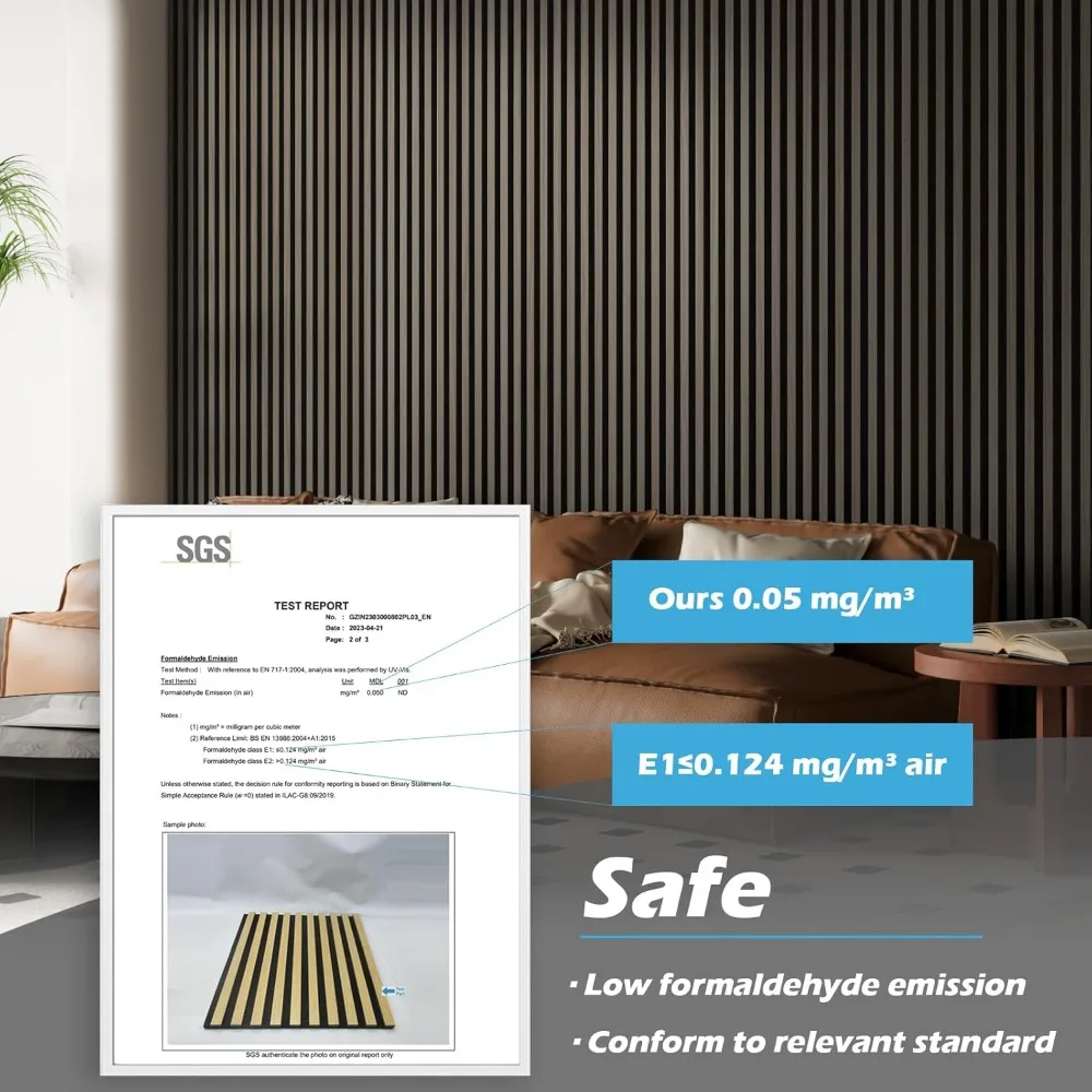 عبوة من ألواح خشبية صوتية مقاس 108 × 12 للجدار، لوحة خشبية عازلة للصوت للجدار والسقف، ممتصة للصوت ثلاثية الأبعاد