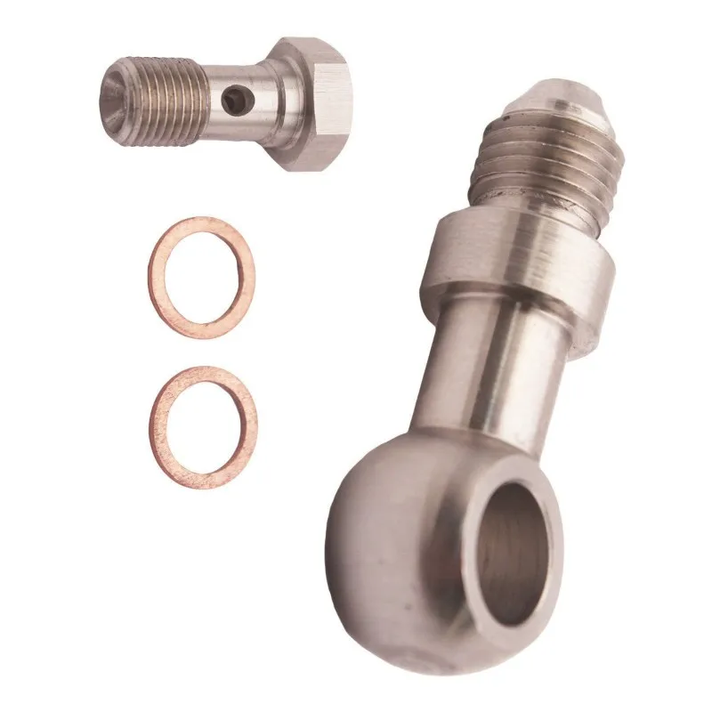 A60E-M11x1.0 To 4AN Turbo Oil Feed Fitting 1.0Mm Restrictor For Garrett GT25R GT28R GT30R GT35R