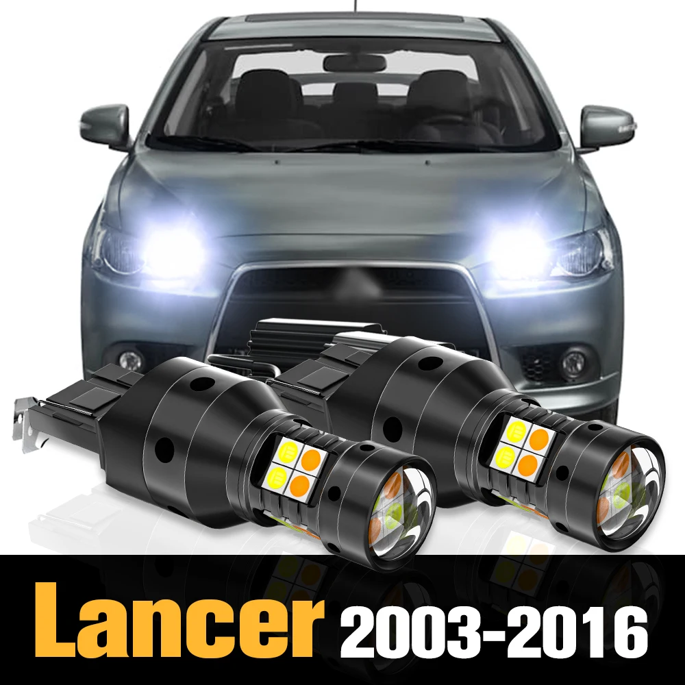 

2pcs Canbus LED Dual Mode Turn Signal+Daytime Running Light DRL Accessories For Mitsubishi Lancer 7 8 2003-2016 2010 2011 2012