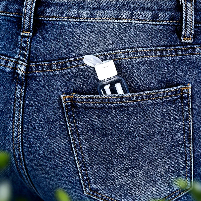 10Pcs Empty 5-100ML Mini Clear PET Plastic Bottles with Flip Caps Travel Sample Container For Liquids Shampoo Lotion Conditioner