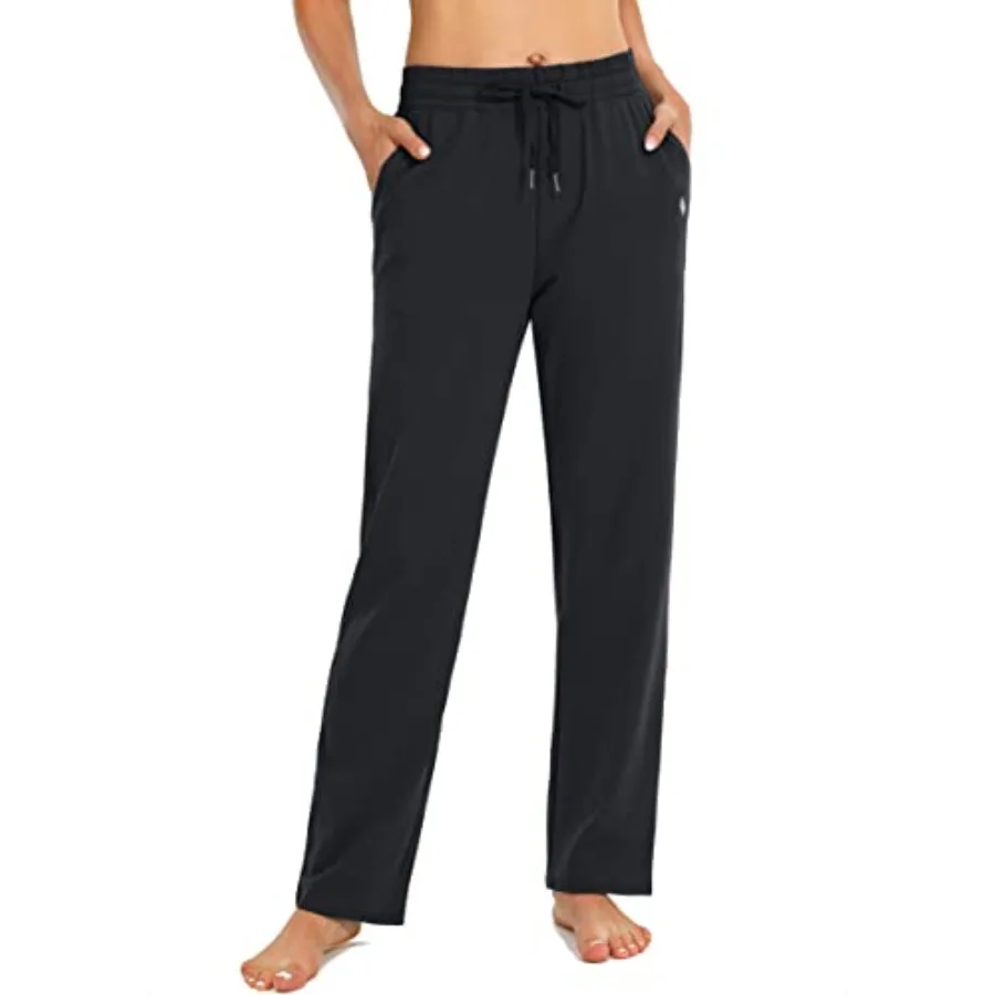 

Women's Cotton Sweatpants Yoga Lounge Casual Pants Open Bottom Sweat Pants for Women with Pockets