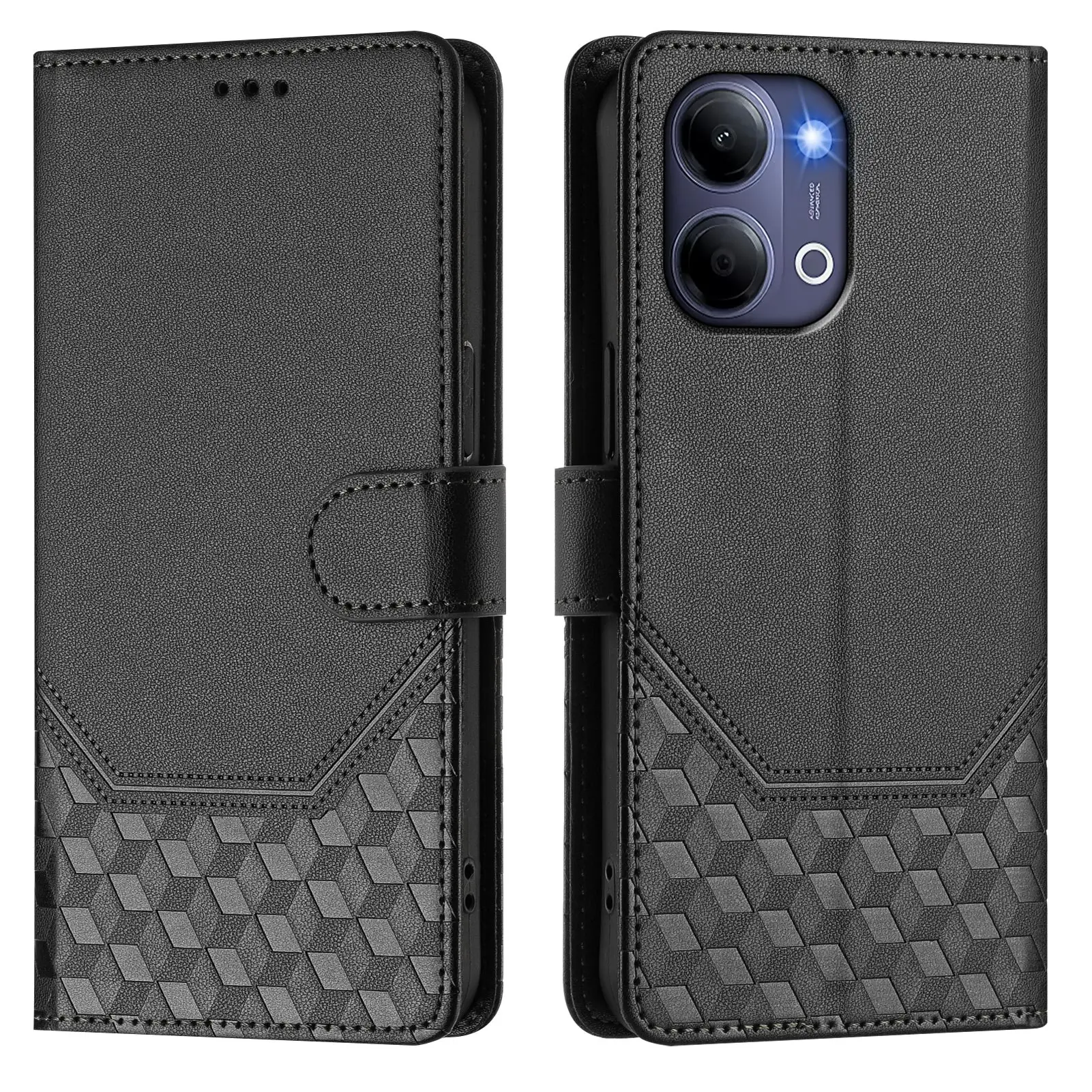 Etui z klapką na telefon VIVO Y21 5G 2026, VIVO Y 21 2021, Y21d, Y21s, Y21e, Y21t 4G, klasyczne tłoczone skórzane etui portfelowe na tył telefonu — zdjęcie produktu 3