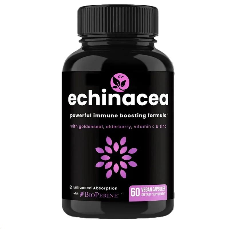 

Echinacea Extract Elderberry, Organic Ganoderma Lucidum, Ginger, Vitamin C, And Zinc Immune System Enhancing Capsules