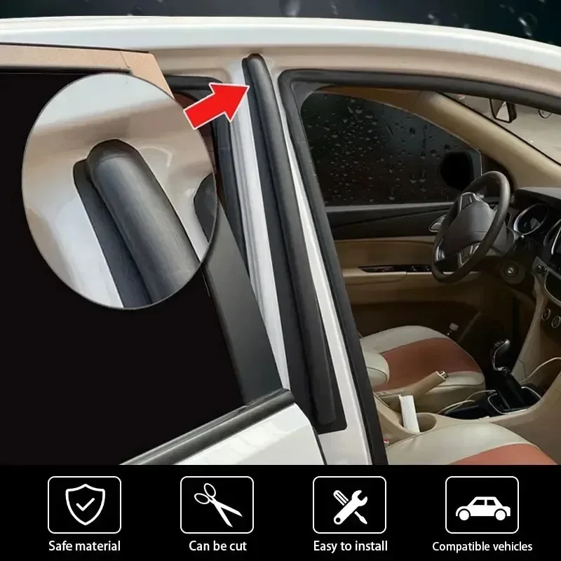 Car Door Rubber Seal Strip B Pillar Car Sealing Strip Anti-Scratch Noise Insulation Dustproof Self-adhesive Strip Middle Column