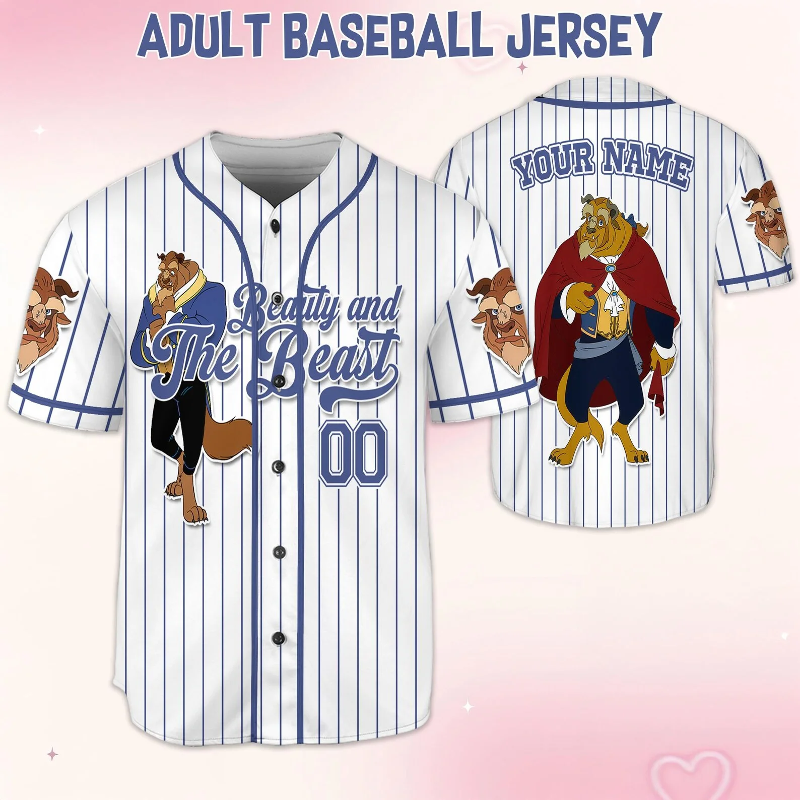 

Летняя модная бейсбольная майка Disney Beauty and the Beast, мужская и женская детская повседневная спортивная бейсбольная рубашка с короткими рукавами