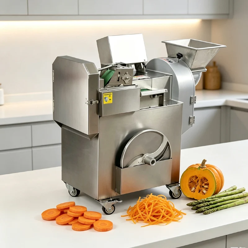 Double Head Multi Function Commercial Vegetable Cutting Tool High Power Slice Shred Dice Segment Machine Vegetable Cutter Machin