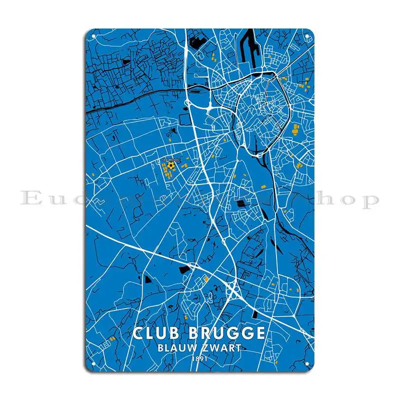 Club Brugge Jan Breydel Metal Sign Plates Club Designer Bar Cave Garage Tin Sign Poster