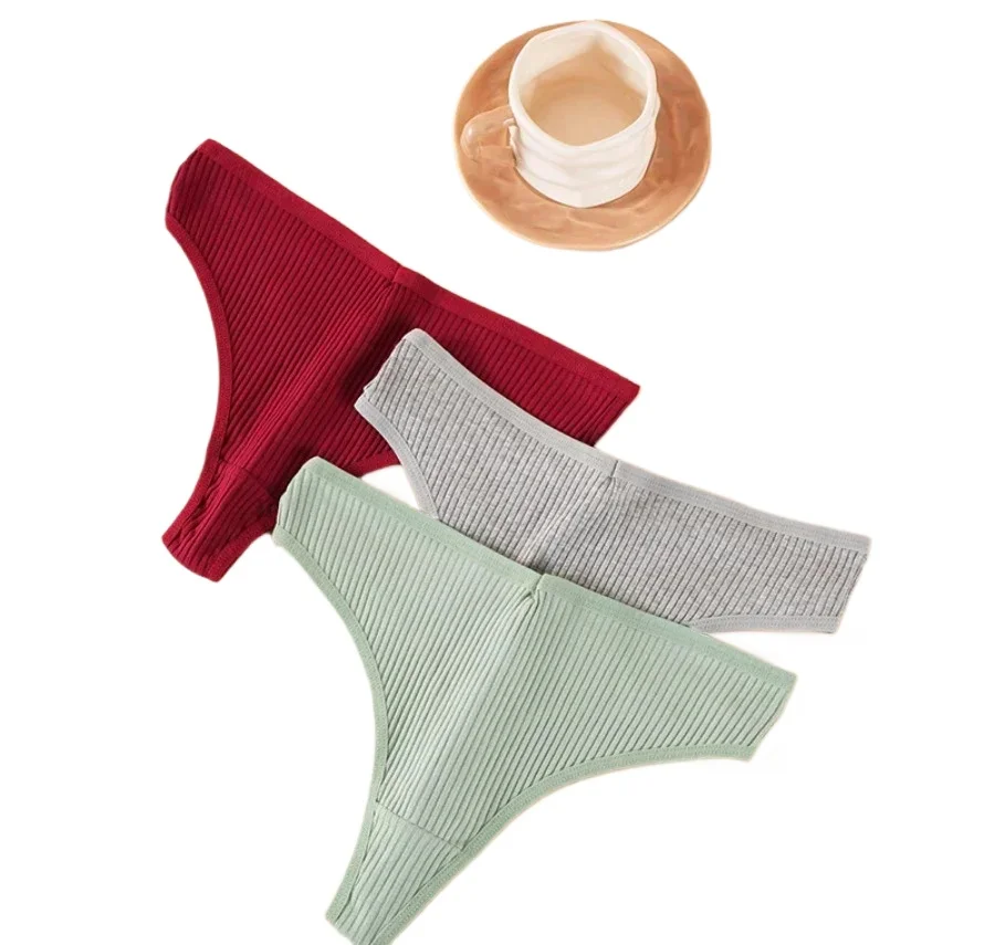 

Female Underpants Thong Solid Color Pantys Lingerie G-string Panties Cotton Women's Underwear Sexy Panties
