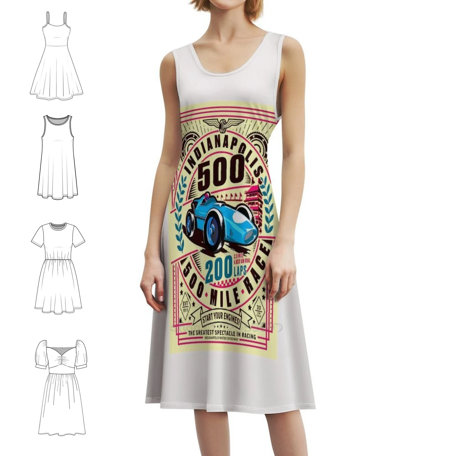 

Blast From The Past Art Indy 1960S Vintage One Korean Style Casual Dress For Women Simple Daily Office Lady Dresses Monaco Race