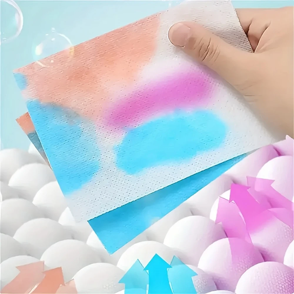 100Pcs Color Catcher Laundry Sheets - Prevents Color Bleeding Allows Mixed Washes Keeps Clothes Vibrant Essential Washing