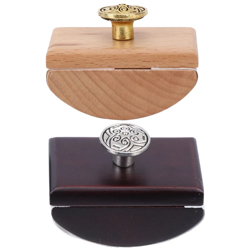 2Pcs Wooden Rocker Blotter Ink Absorbent Stamp Blotter Paper Tool for Fountain Pen Writing Calligraphy Office School Business