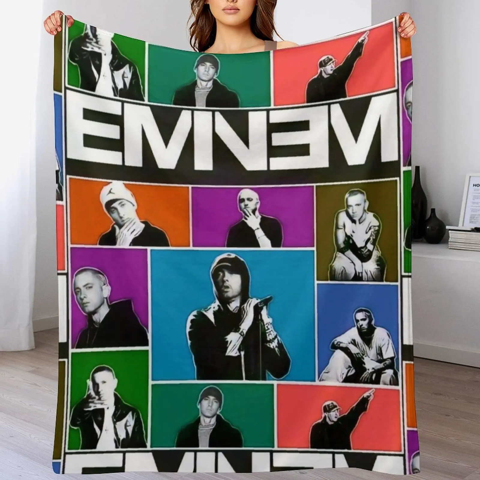 

Mosaic Eminem Throw Blanket Portable Lightweight Blanket for Travel Camping