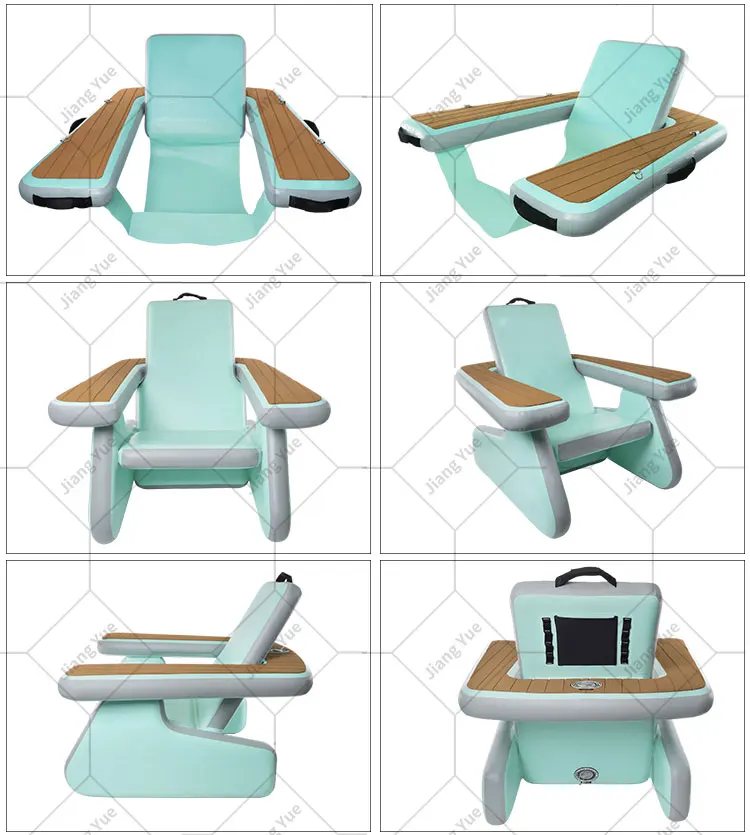 Diskon Besar Dermaga Sofa Mengambang Jahitan Jatuh Tiup Kursi Tunggal Kursi Bermain Air Luar Ruangan dengan Jati Eva