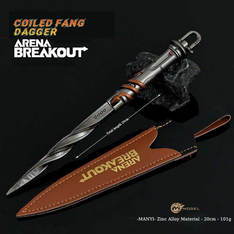20cm/7.87inch Arena Breakout Knife Melee Sword Disc Tooth Removal Short Blade Game Weapon Model Metal Crafts Decorate Swords