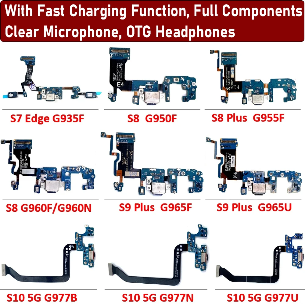 NEW Tested USB Charging Dock Jack Plug Socket Port Connector Charge Board Flex Cable For Samsung S10 Lite 5G S9 S8 Plus S7 edge