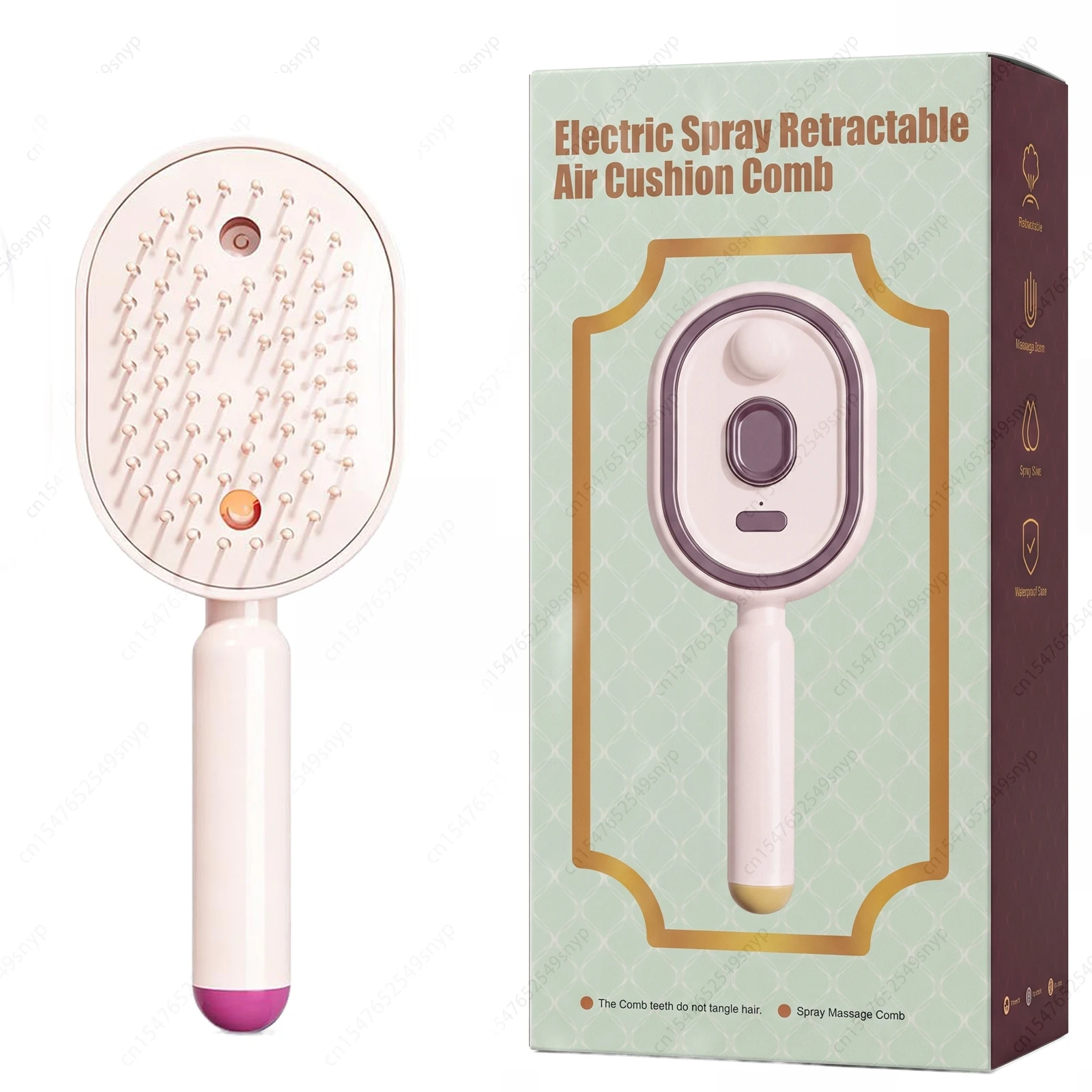 3 in 1 Electric Spray Air Cushions Massage Comb Self Cleaning Steam Essential Oil Brush Rechargeable Spray Scalp Massager Combs