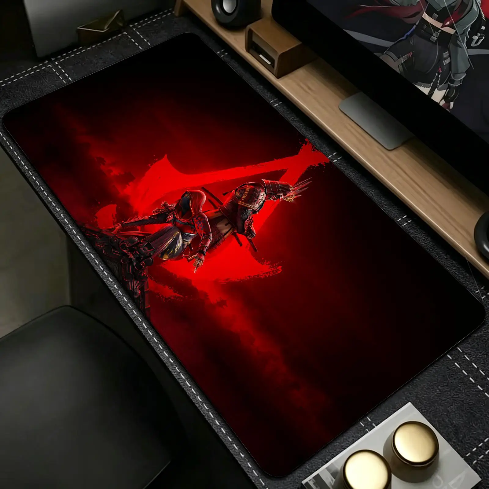 Esports gaming mouse pad, stitched edge computer desk mat,anime style desktop mouse mat hot game Assassin's Creed Shadows