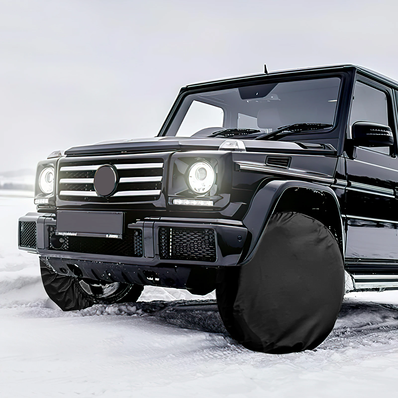 

4Pcs Durable Auto Tire Cover Weatherproof Sun Block Easy Carry Storage No Tools Needed Spare Tire Cover Tyre Protector