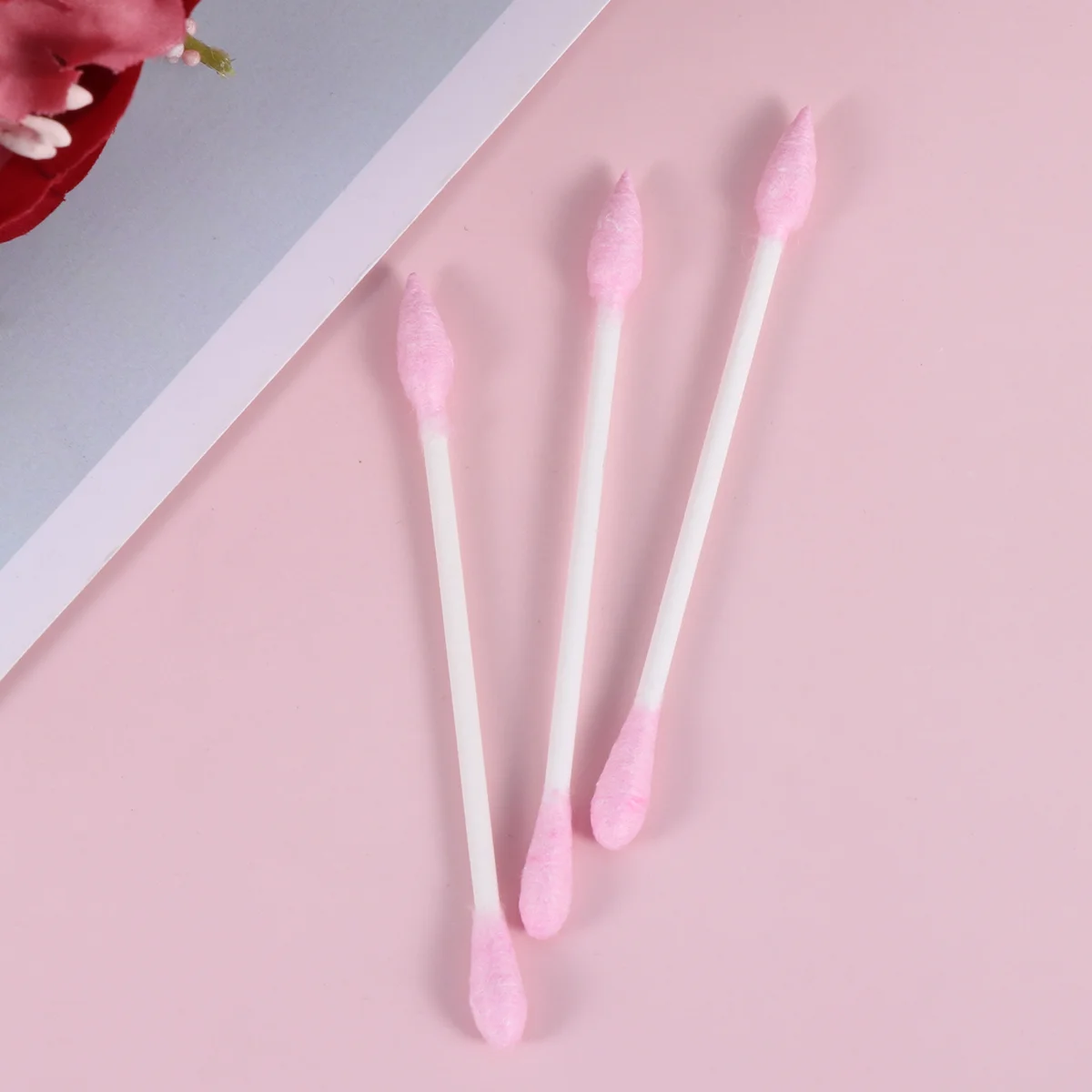 300 Pcs Beauty Accessories Cotton Bud Ear Spoon Swabs Makeup Tool Pink Earbuds Plugs