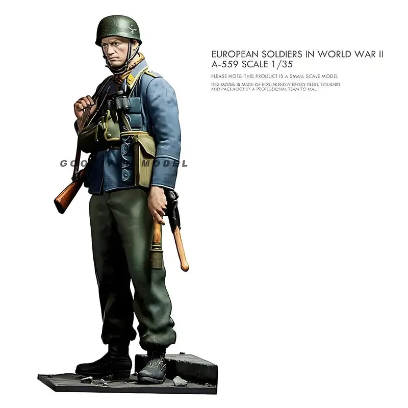 1/35 Resin Figure Model Kit - European Soldiers, WWII A-558 Scale, GK, Unassembled and Unpainted