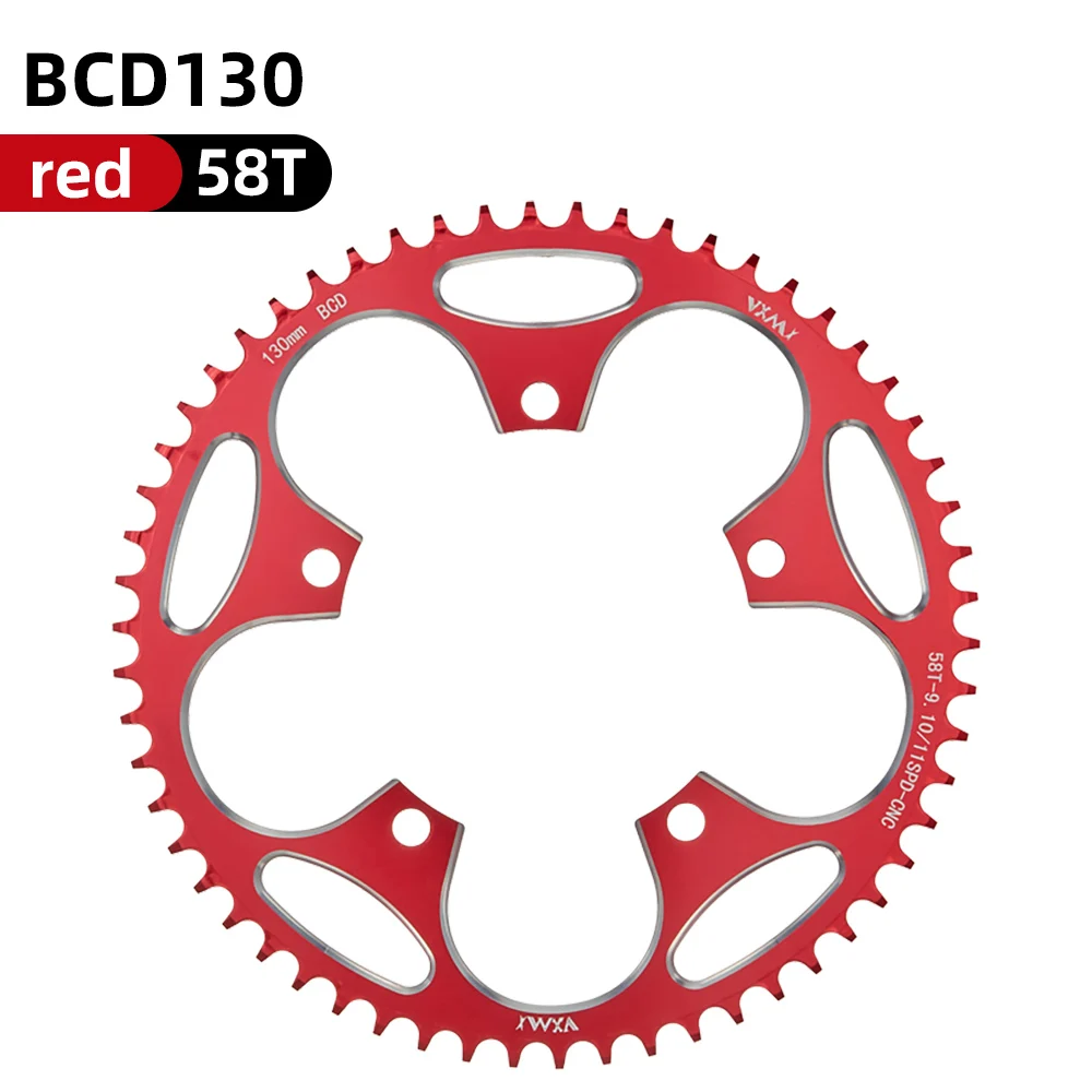 VXM Road Fiets 130BCD Crank Kettingwiel Fiets Aluminium 38T40T42T44T46T50T52T54T565860T Smalle Brede Kettingblad Fietsen Onderdelen