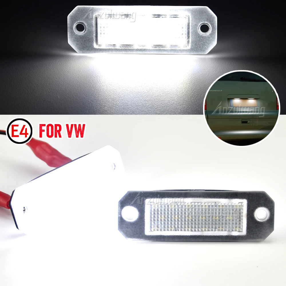 

2Pcs For VW Transporter T5 2003-2015 T6 For Caddy 2004-2017 White LED License Plate Light Number Plate Lamp