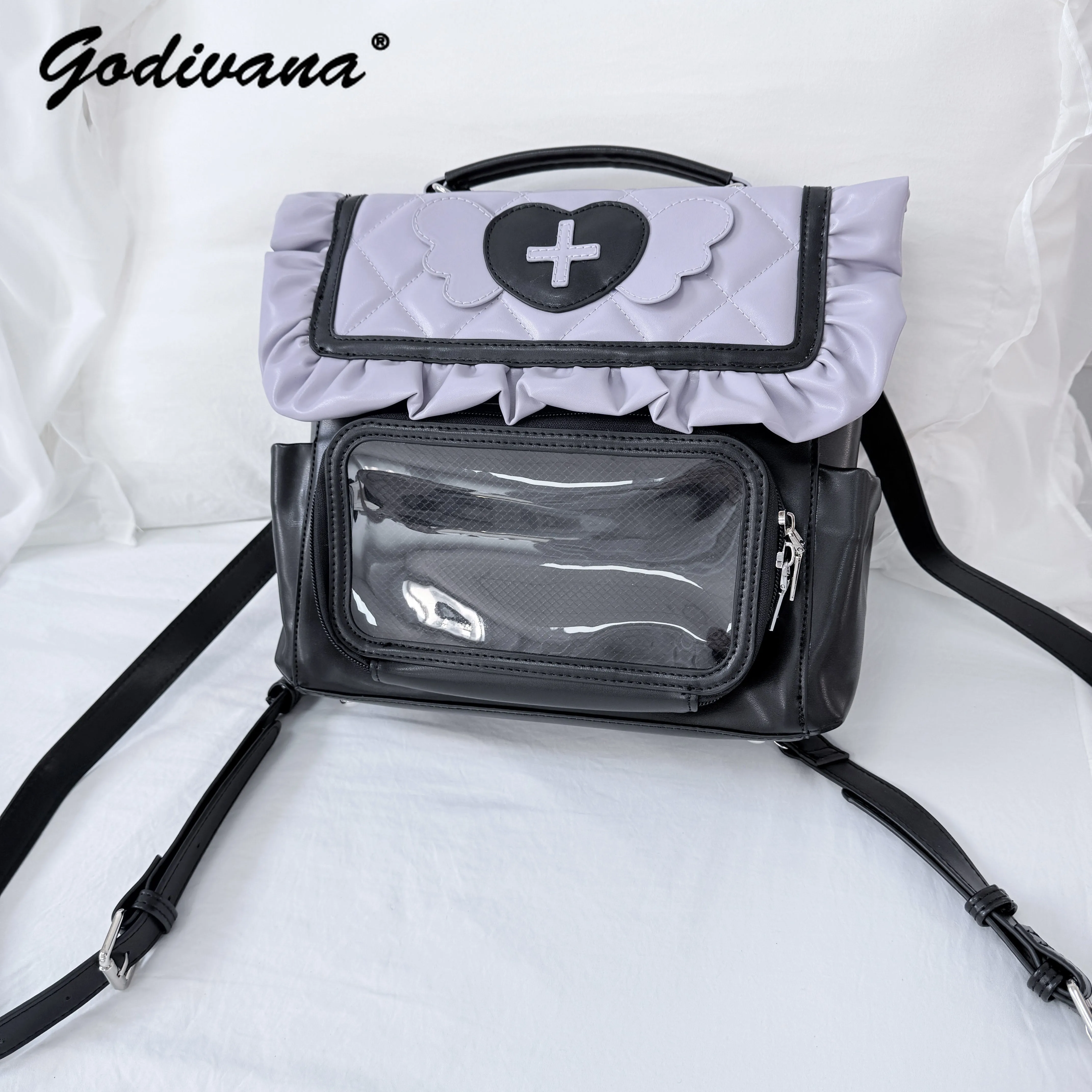 Original Angel Medical Bag Aqua Series Black Pink Itabag Students Backpack Subculture Black Purple Shoulder Bags