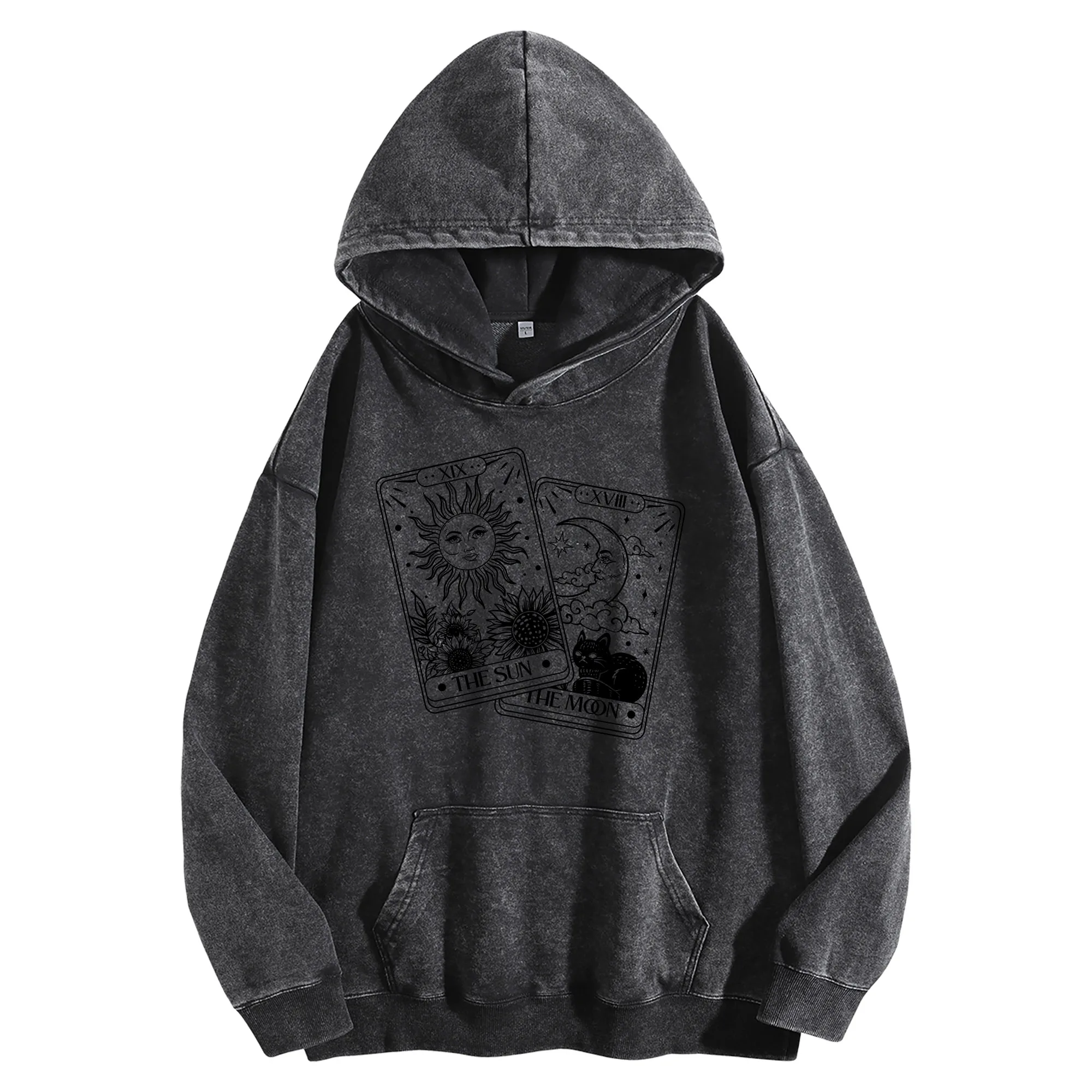 بلوفر Lumina Graphic Print 400G بغطاء للرأس مغسول عتيق للجنسين كبير الحجم ملابس الشارع مجموعة الخريف/الشتاء #1