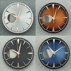 35mm NH38 watch dial brown blue green white hollow surface suitable for NH38 movement calendarless watch accessories