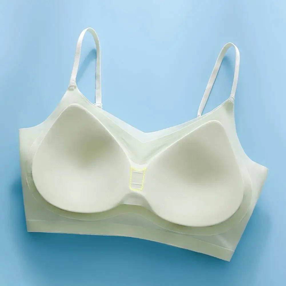 رقيقة جدا الحرير الجليد سلس الملابس الداخلية النساء مثير أعلى لينة تنفس اللاسلكية الصلبة الملابس الداخلية تجمع مبطن أعلى المرأة الصدرية ﻿