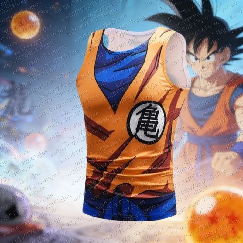 2026 Anime Dragon Ball Z Character Symbols Men's Tank Top Sleeveless Shirts Summer Quick-dry Comfy Lightweight Plus Size