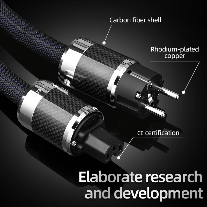 Hi-end OCC Furutech PS-950 przewód zasilający ekranowane złącze z włókna węglowego wzmacniacz US/EU/AU filtr kabel zasilający