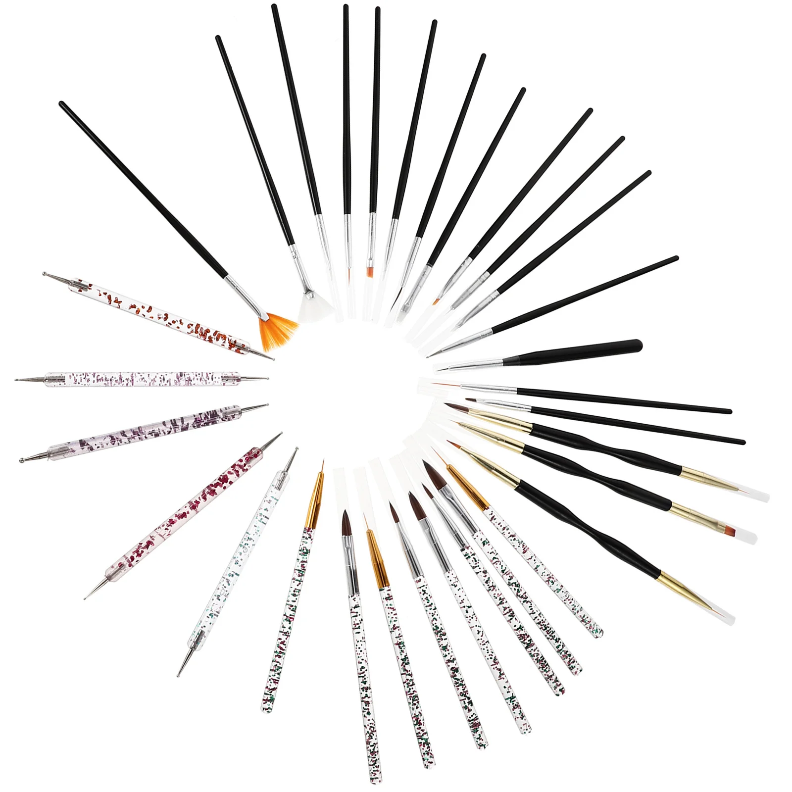 1 set 1 Set Of Art Brush Kit Professional Wear-Resistant Portable Nail Pens For Diy Manicure Design Dotting Tools Nail Supply