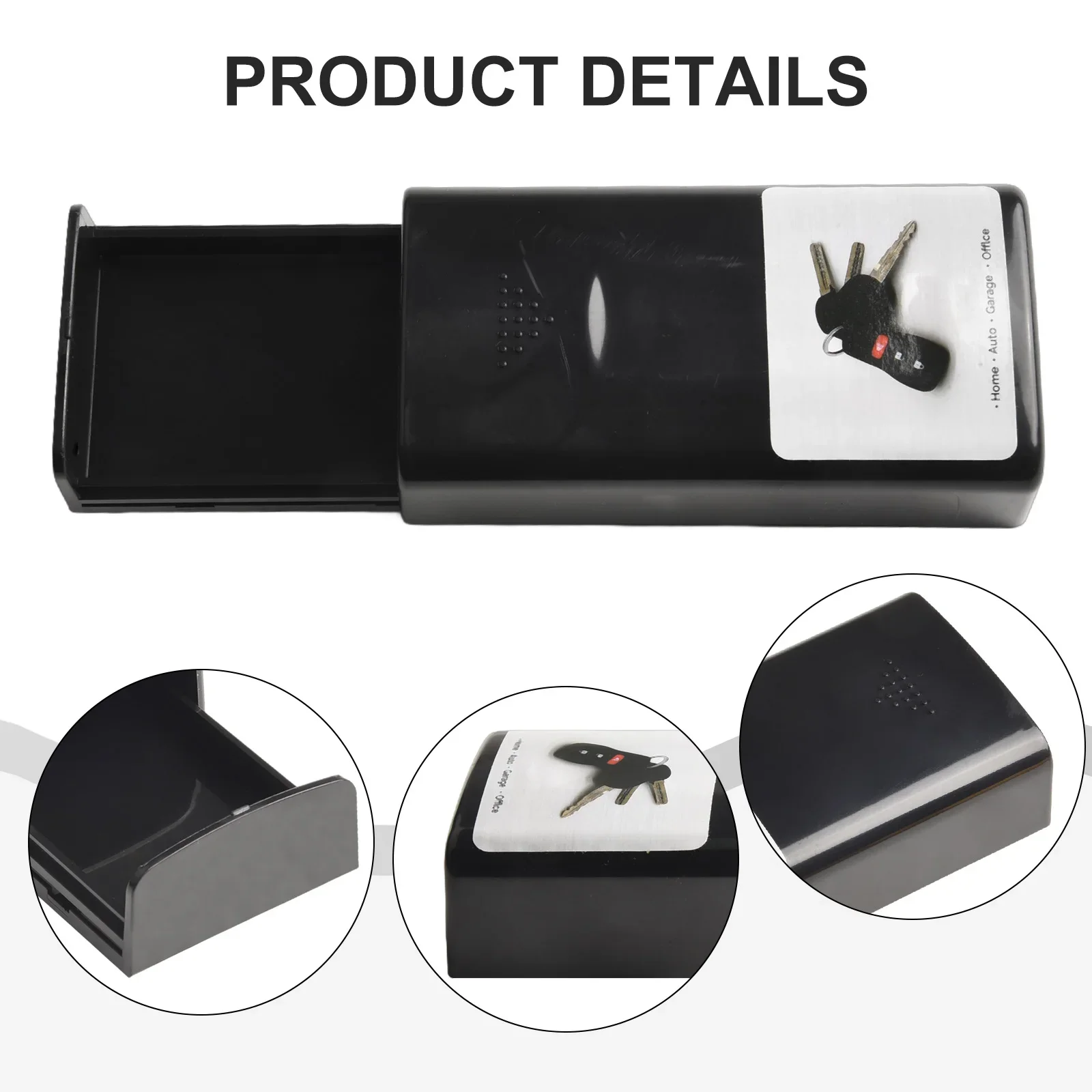 Creative Magnetic Black Key ตู้เซฟผู้ถือกุญแจรถซ่อนกลางแจ้ง Stash สําหรับ Home Office รถบรรทุก Caravan Secret Box