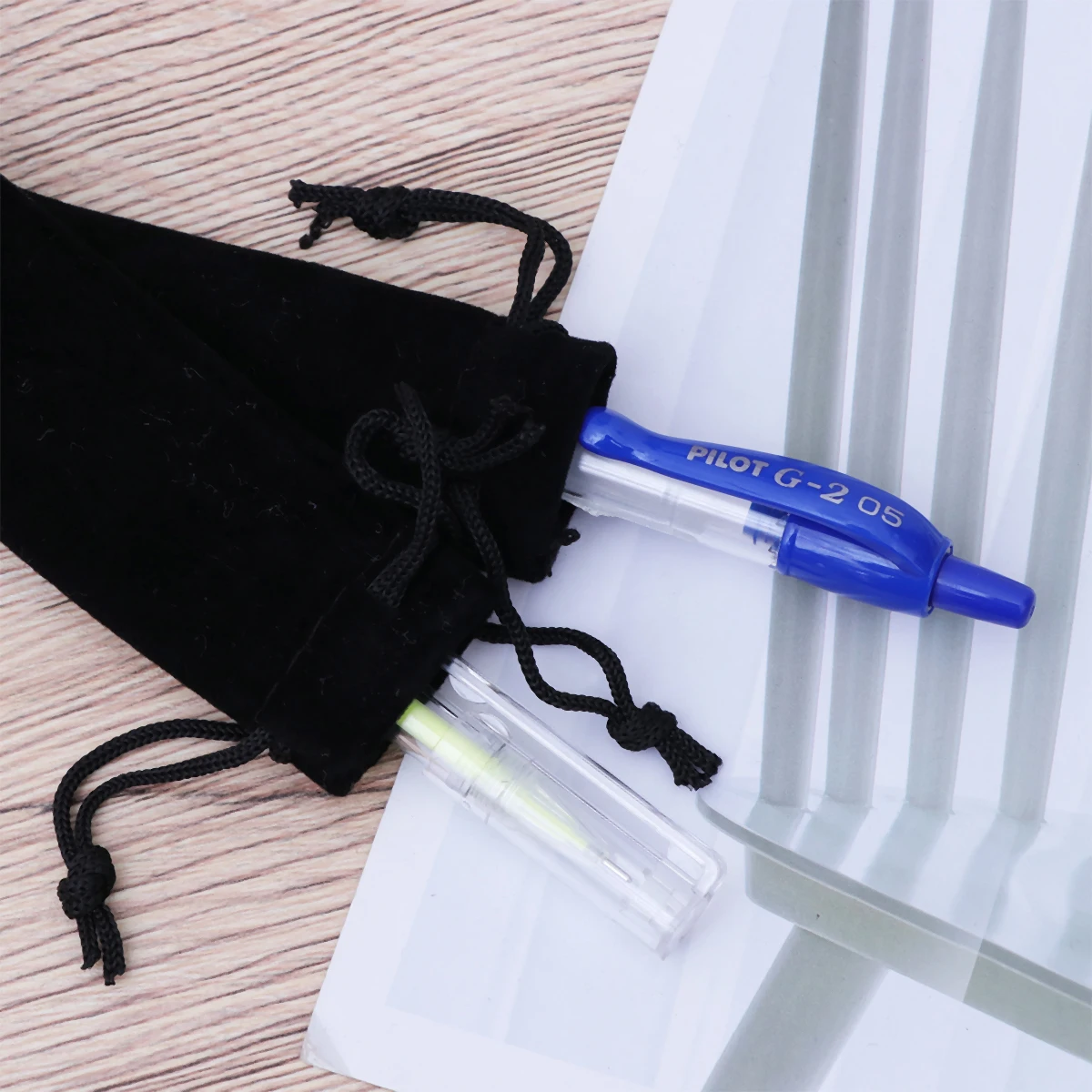 

50 Pcs Velvet Pencil Case Suitable for Pens Pouch Bag Beam Port Drawstring and Sleeve