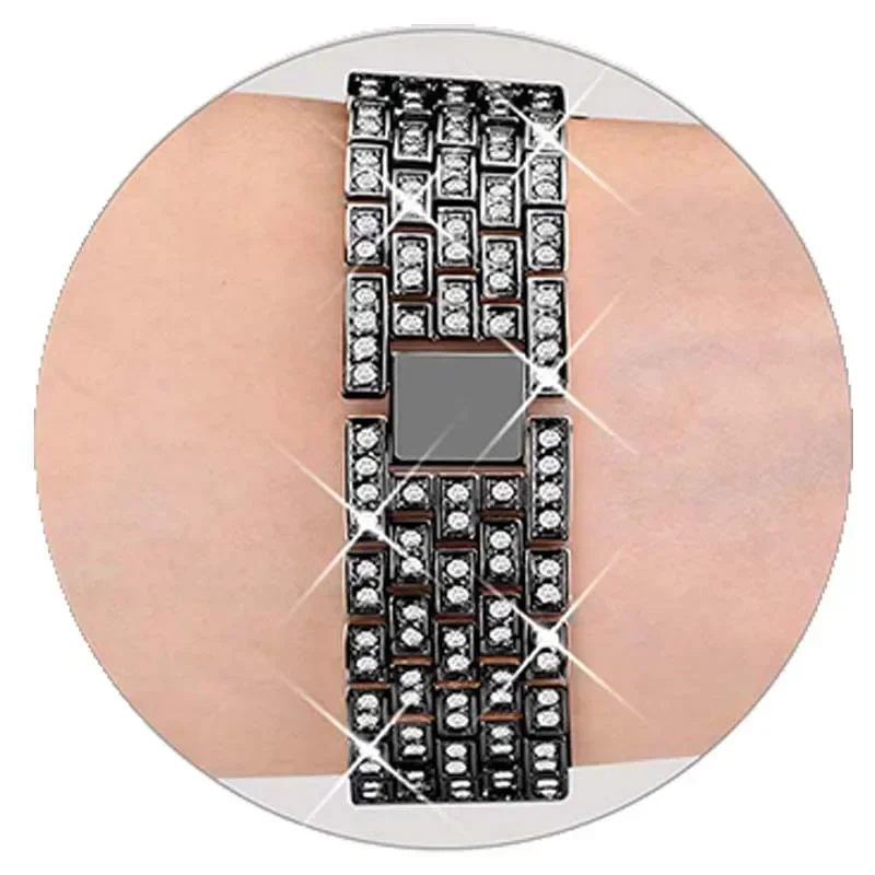 Diamond Bracelet for Samsung Galaxy Fit 3 Metal Strap Case Protector for samsung galaxy fit 3 Watchband Protective Shell Cover
