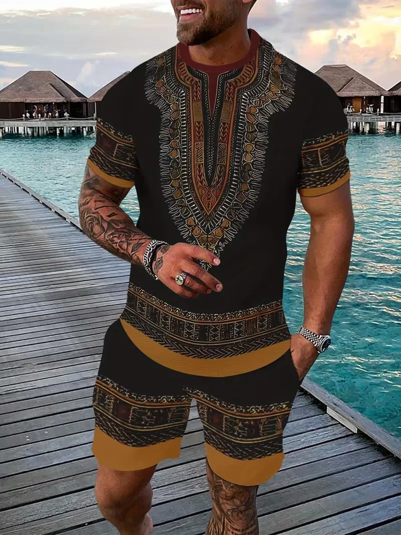 Setelan Pria Baru Dashiki Afri - Men'S Fashion Oversized T Shirt ulasan dan harga