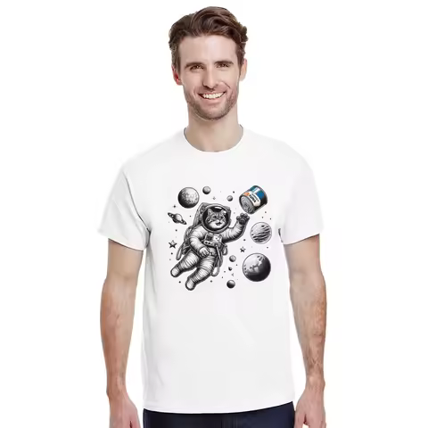 Cat T Shirt for Dad In Space Spacecat Planet Funny Mom Astronaut Tomcat Universe