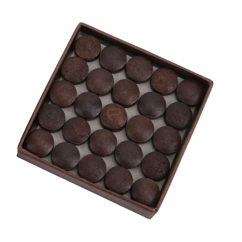 

50pcs 13MM Pool Billiard Cue Tips Cowhide Red Brown Billiard Cue Tips Storage Box Pool Stick Tips Cue Maintenance