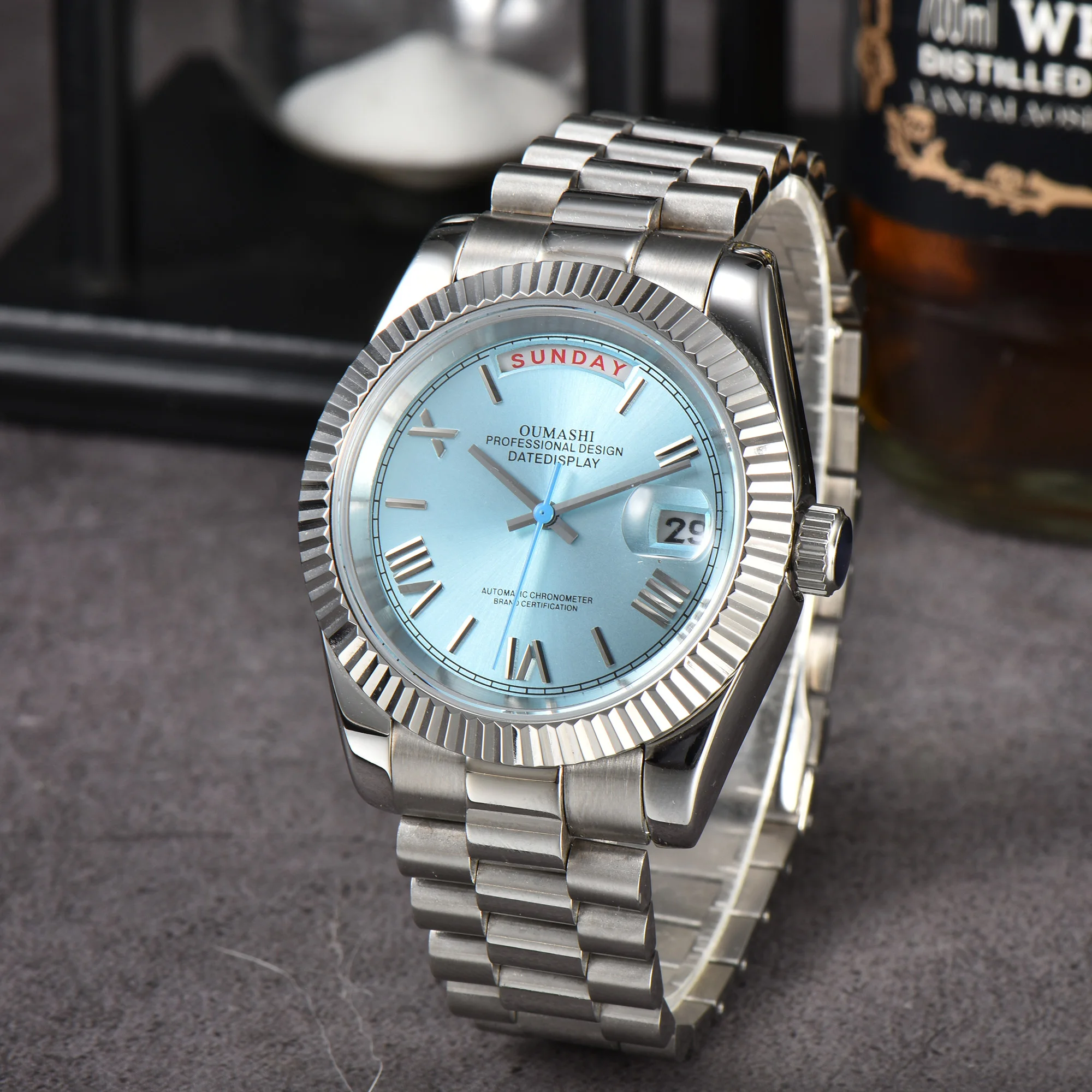 Men's automatic watch 39mm Miyota8285, Miyota8285 movement, stainless steel case sapphire glass, 10bar waterproof