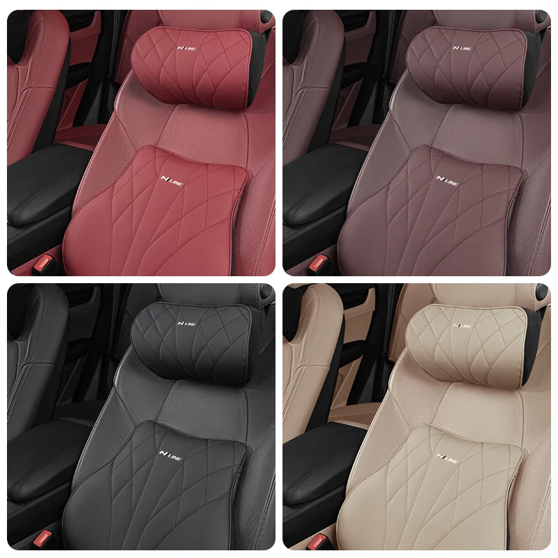 Universal Car Headrest Neck Pillow Lumbar Memory Foam Cervical Lumbar Support For Hyundai IX30 Accent Tucson Elantra 2024 Sonata