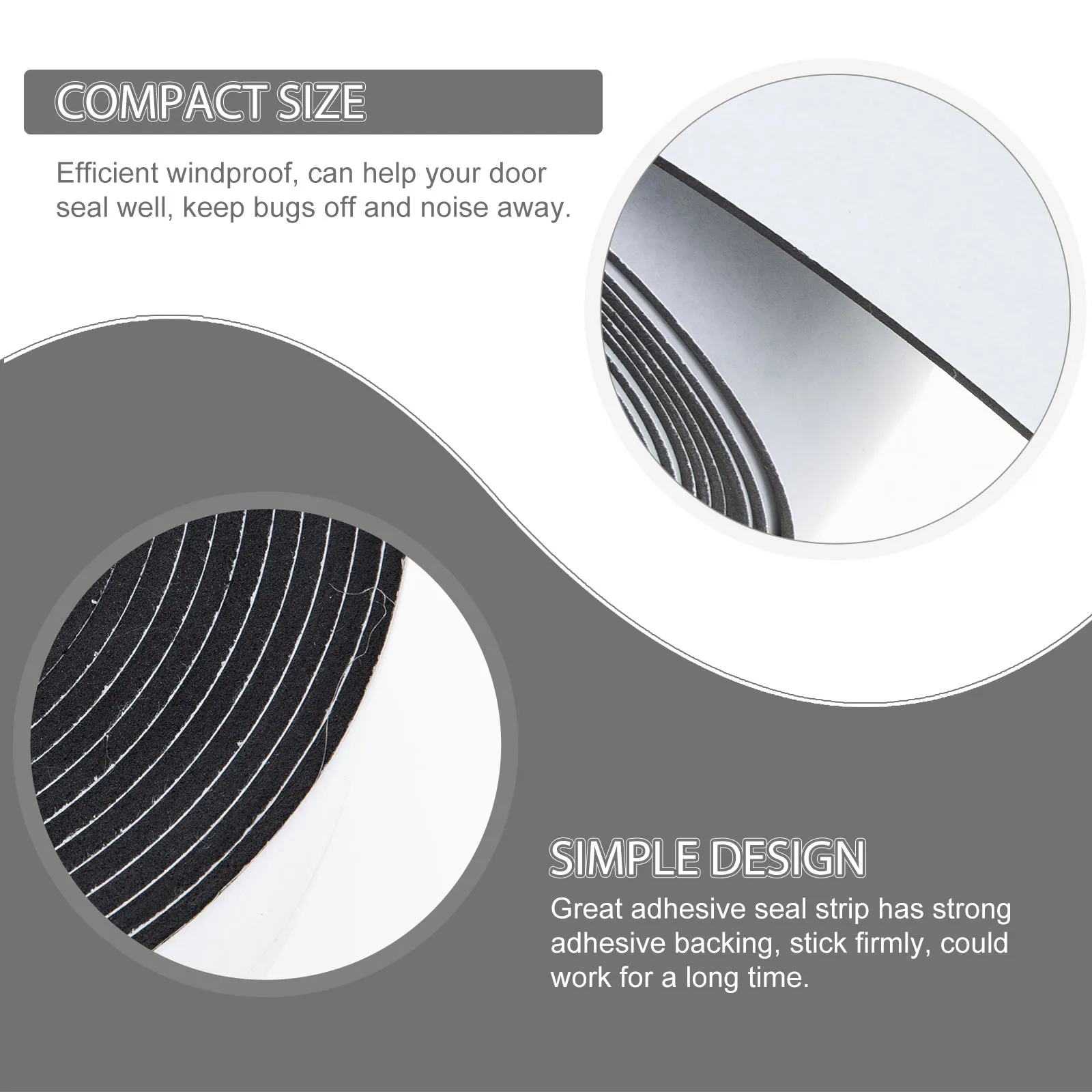 

1 Roll Soundproofing Sponge Tape Self-Adhesive High-Density Foam Sealing Strip for Room Acoustic Panels Sound Absorbing